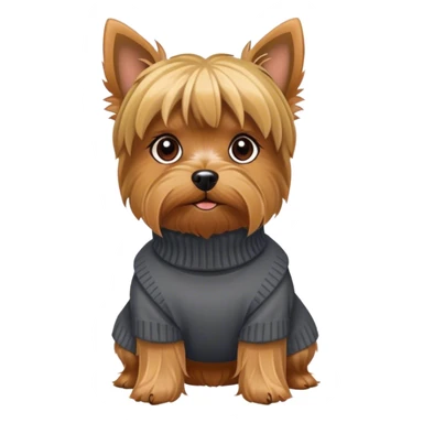 Yorkshire terrier wearing a turtleneck sticker