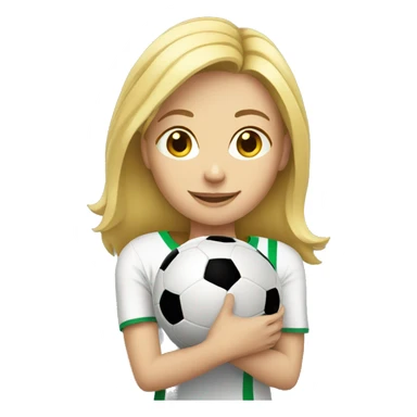 blond woman holding a soccer ball in her hand sticker