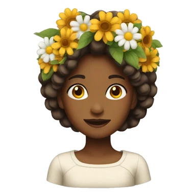 The girl with flowers on head sticker