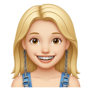 girl with metal braces  sticker