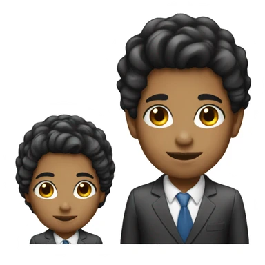 salesman black hair girl sticker