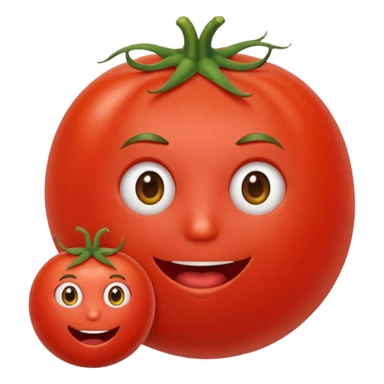 Eine Tomate mit Gesicht eine Hand sticker