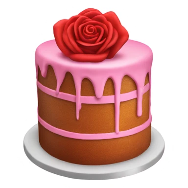 valentine’s day cake with rose sticker