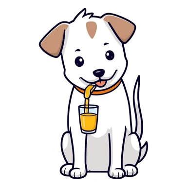 Drinking dog  sticker
