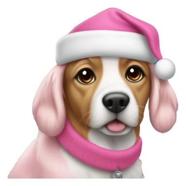 Doggy Christmas pink sticker