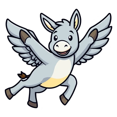 Flying donkey sticker