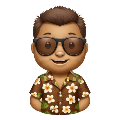 mole with aloha shirt wearing sunglasses sticker