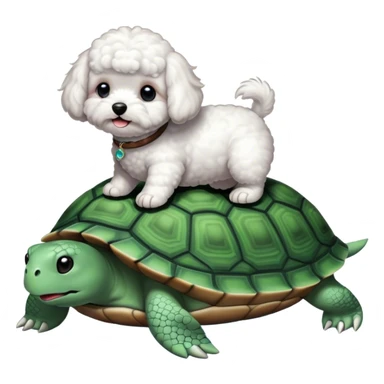Bichon on a turtle sticker