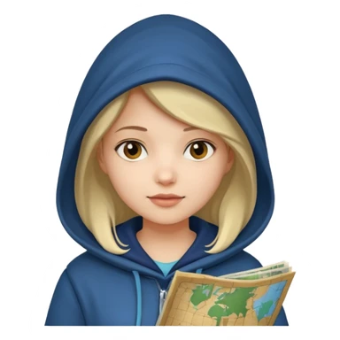 Girl + hood + map sticker