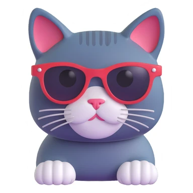 cat wearing sunglasses sticker