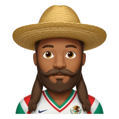 Mbappé avec une longue barbe et une moustache mexicaine  sticker