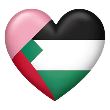 REAL PALESTINE FLAG IN HEART SHAPE AND A PINK RIBBON IN THE MIDDLE sticker