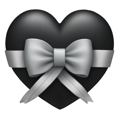black heart with grey ribbon  sticker