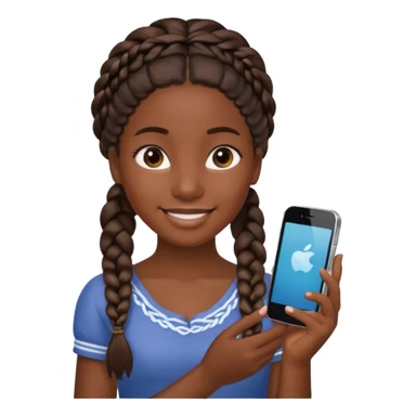 iphone 17 + a caribbean girl, no bathsuit just a regular girl with braid or nappy hair  sticker
