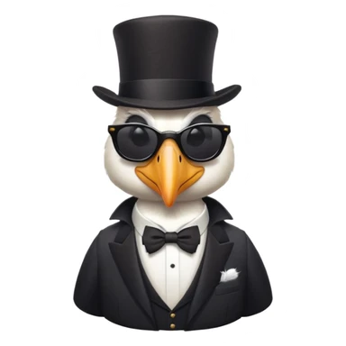 pelican with poise, wearing sunglasses and formal top hat sticker