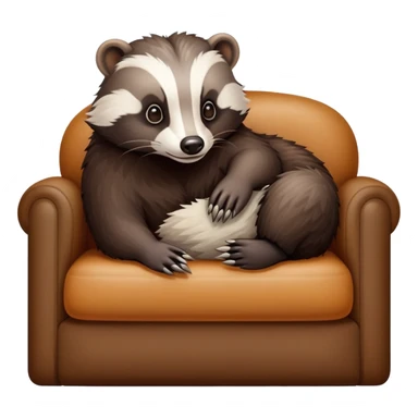 The badger is lying on the couch. sticker
