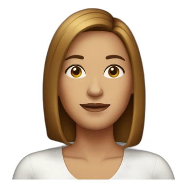 42 year old woman straight bob ha brwn hair sticker