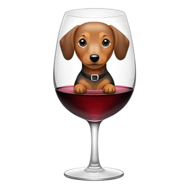 Dachshund in wine glass sticker