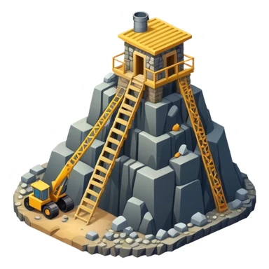 Isometric stone mining shaft sticker