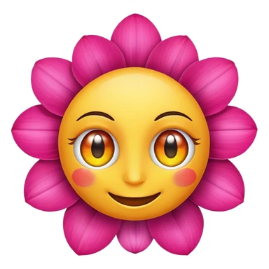 Smiling face with flower eyes sticker
