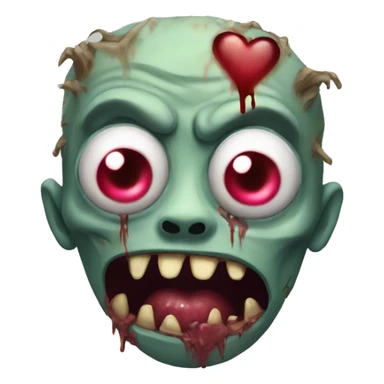 Zombie monster with heart eyes sticker