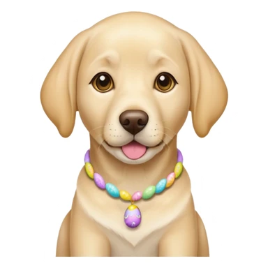 Yellow lab dog easter sticker