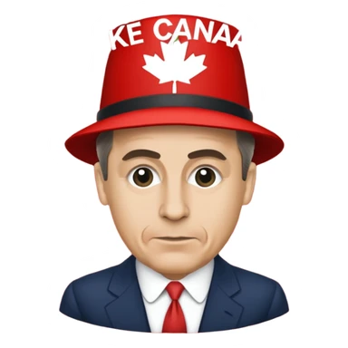 Red hat that says “Make Canada Worse Again- Mark Carney” sticker