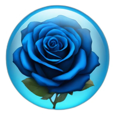 Black rose in a blue shiny glass sphere  sticker