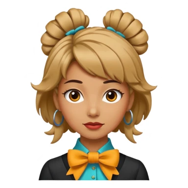 women with neckBow, funky hair style. sticker