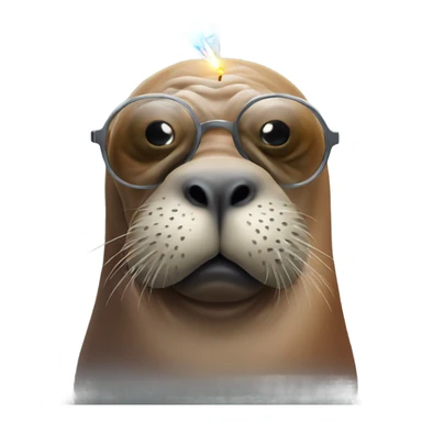 Birthday walrus with laser vision  sticker