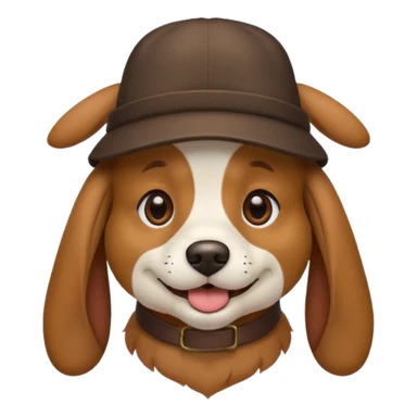 Dog wearing a hat sticker