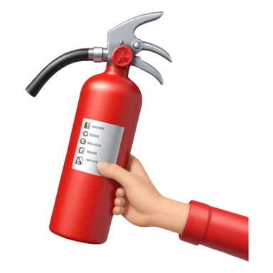 hand holding Fire extinguisher sticker