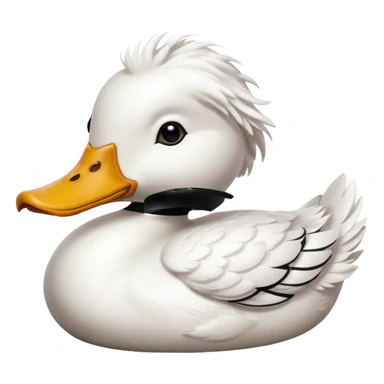 white call duck with yellow beek sticker