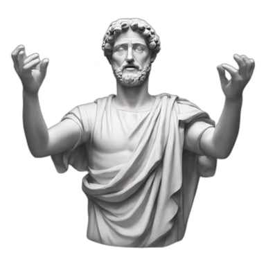 marcus aurelius hands stretched out sticker
