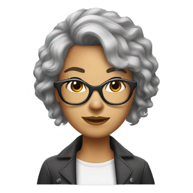 Femme  avec des  lunettes cheveux courts gris  sticker