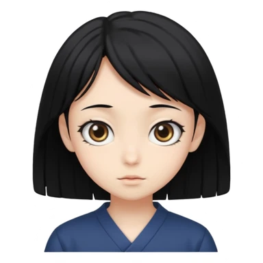 Siyah saçli anime karakteri sticker