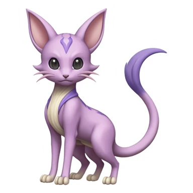 Pastel dull greyish anthropomorphic furry Mewtwo-Espeon-Meloetta-Beerus-Venom-hybrid-fusion-animal-ET-species-creature  sticker