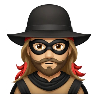 masked Boy with hat long hair & bearded sticker