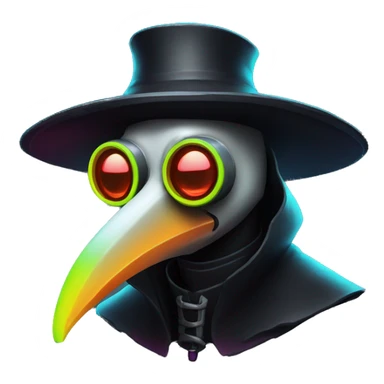 plague doctor with neon elements sticker