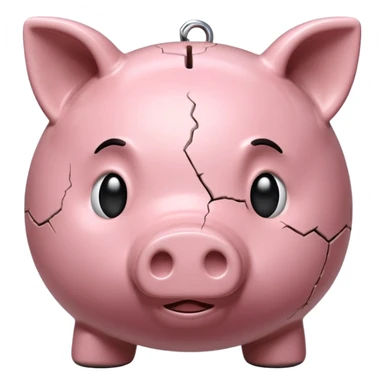 emoji of sad piggy bank, right view sticker