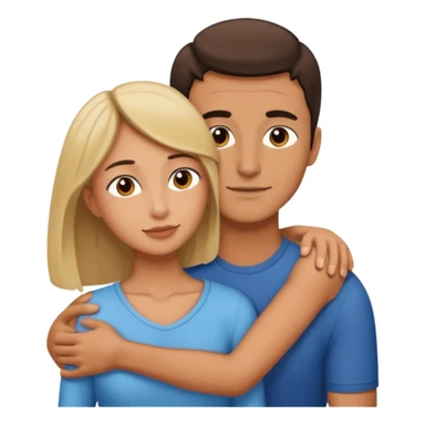 Hombre bajito abrazando a mujer Alta sticker