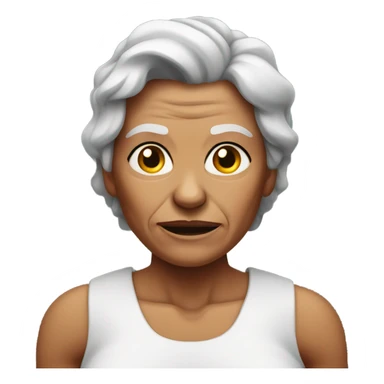 muscular grandma unhappy  sticker
