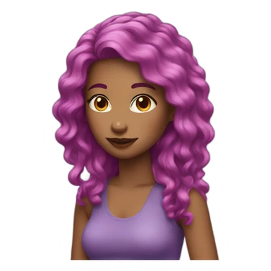 woman pink purple hair sticker