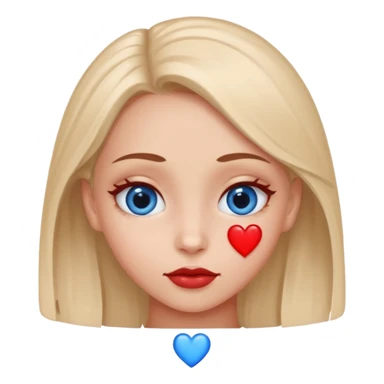 Cara enamorada con un ojo de corazón azul y el otro rojo  sticker