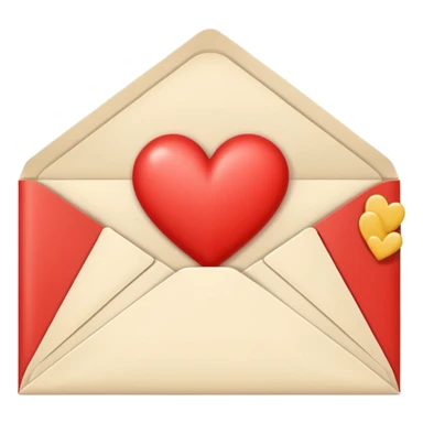 Cream-colored Letter Envelope with a heart creamy color in the middle sticker