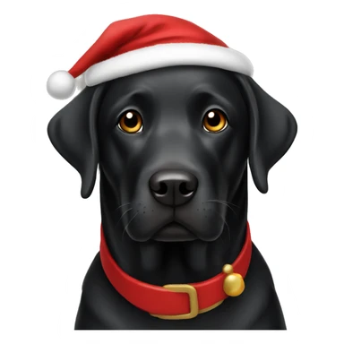 Black labrador Santa claus sticker