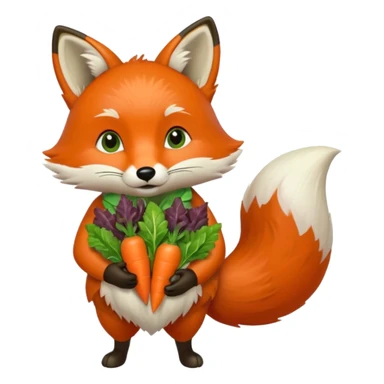 renard qui vend des légumes sticker