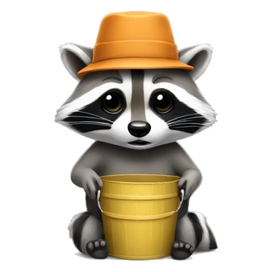 Raccoon with a bucket hat  sticker