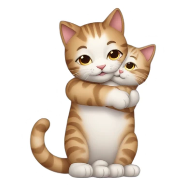 Cute cats hug sticker