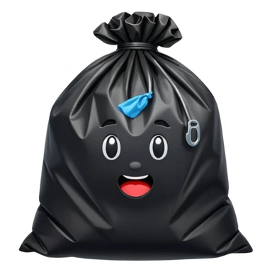 Black trash bag emoji for Instagram comments sticker